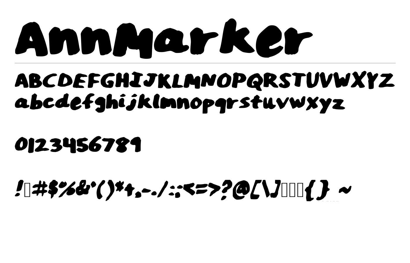 AnnMarker Font preview