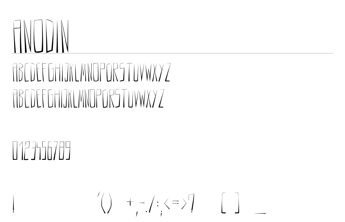 ANODIN Font preview