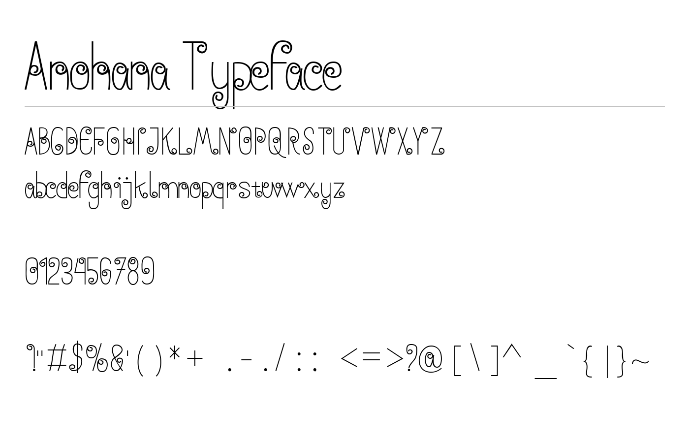 Anohana Typeface Font preview