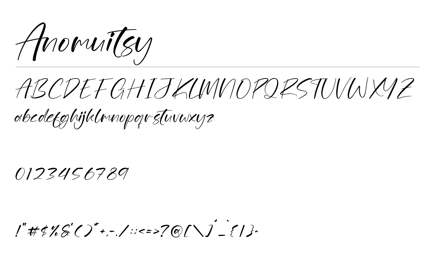 Anomuitsy Font preview