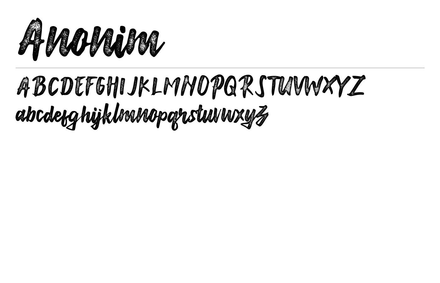 Anonim Font preview