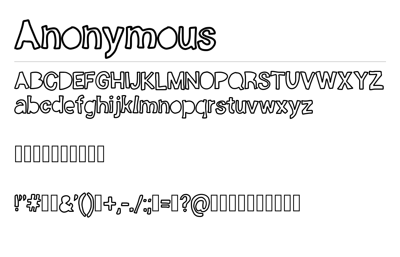 Anonymous Font preview