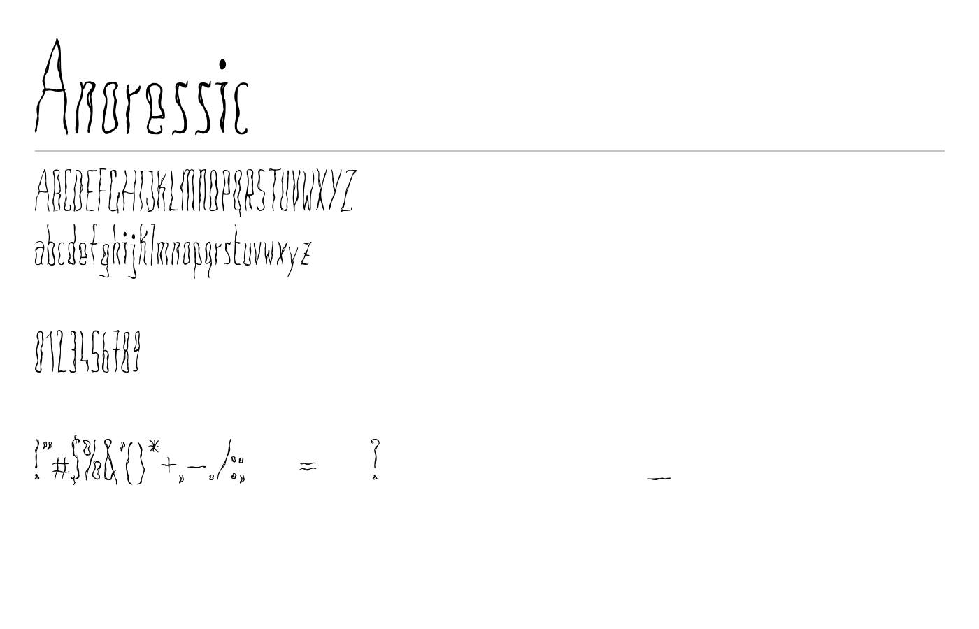 Anoressic Font preview