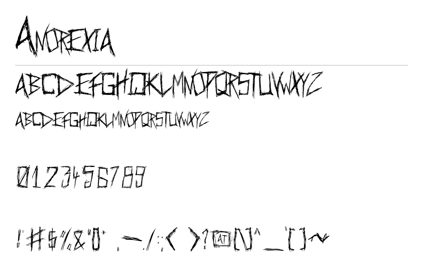 Anorexia Font preview