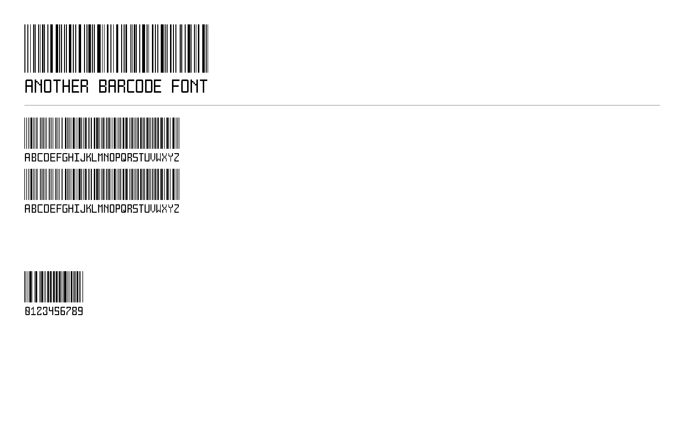 Another barcode font preview