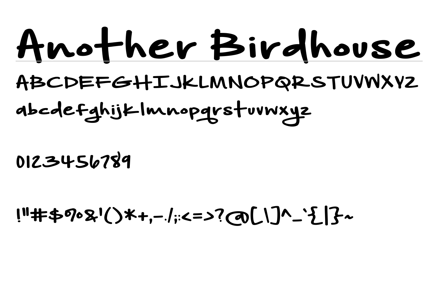 Another Birdhouse Font preview