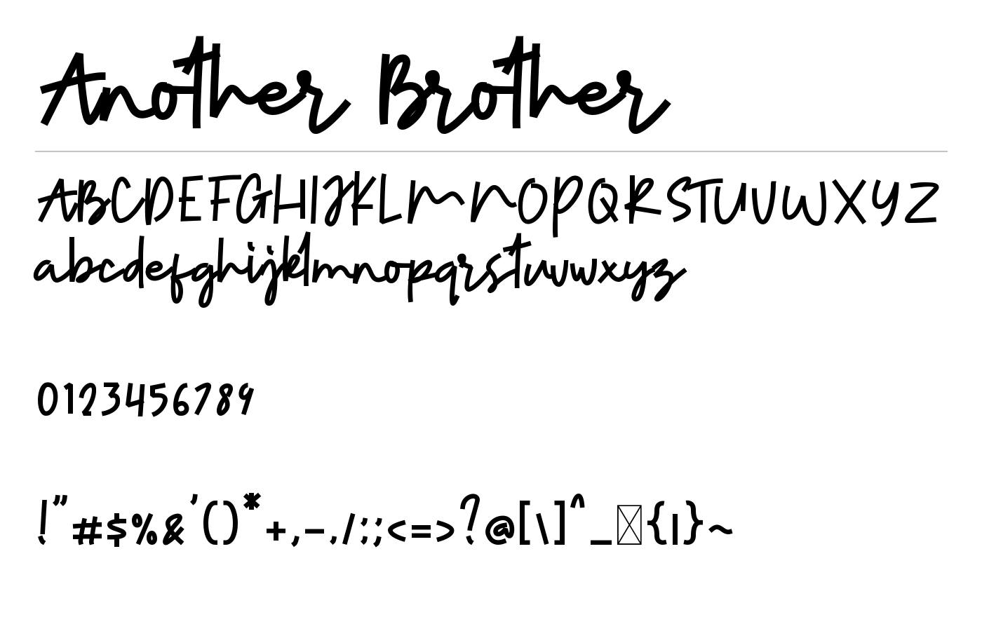 Another Brother Font preview