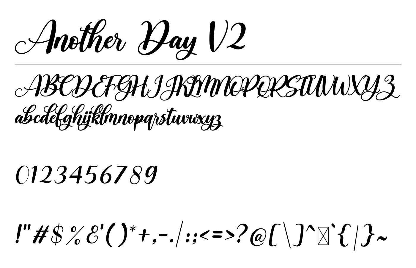 Another Day V2 Font preview