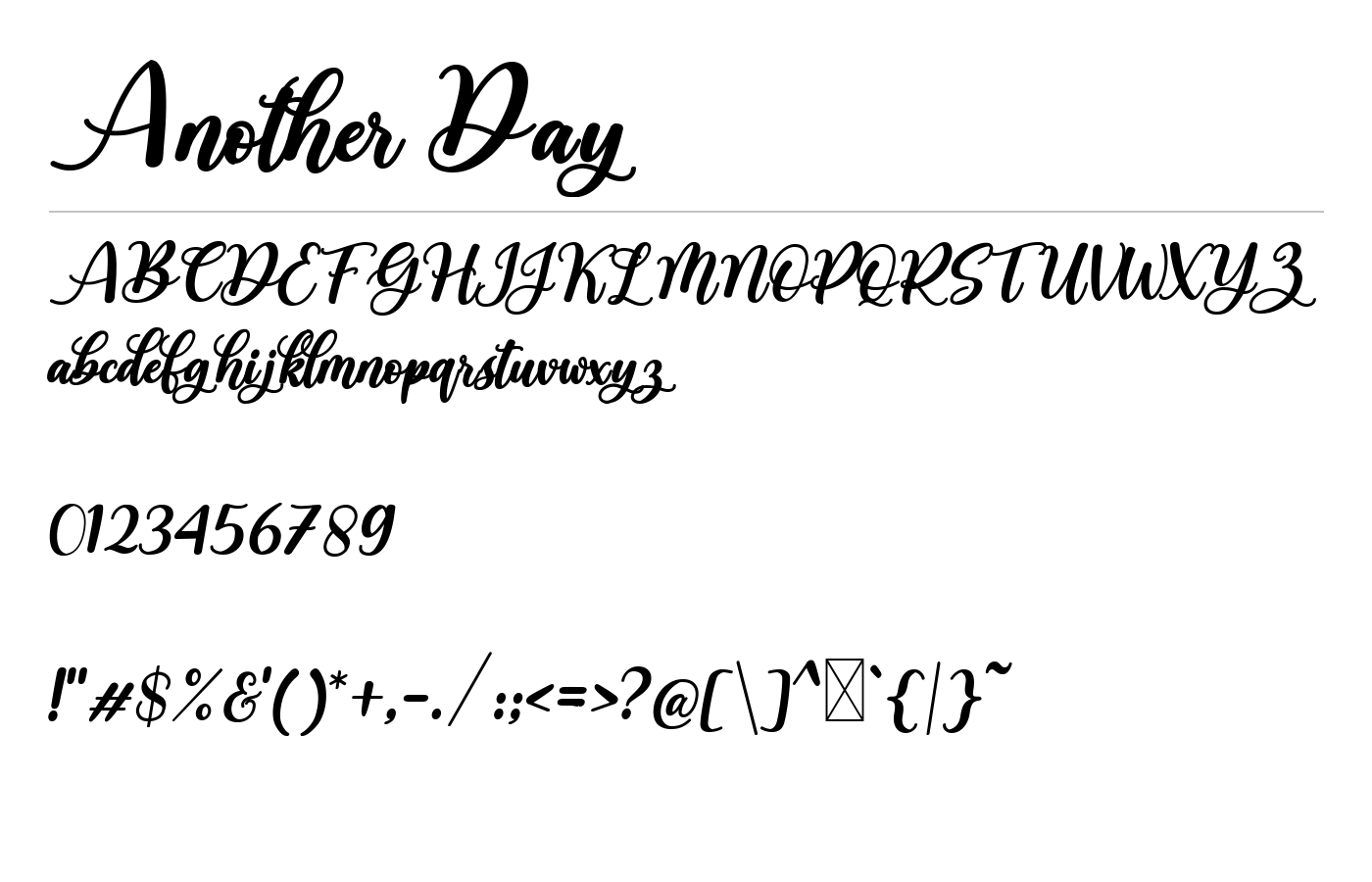 Another Day Font preview