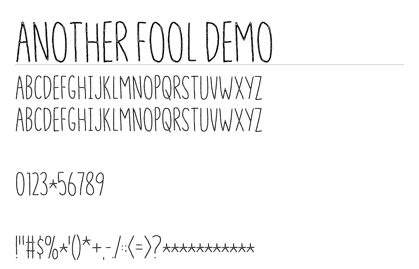 Another Fool DEMO Font preview