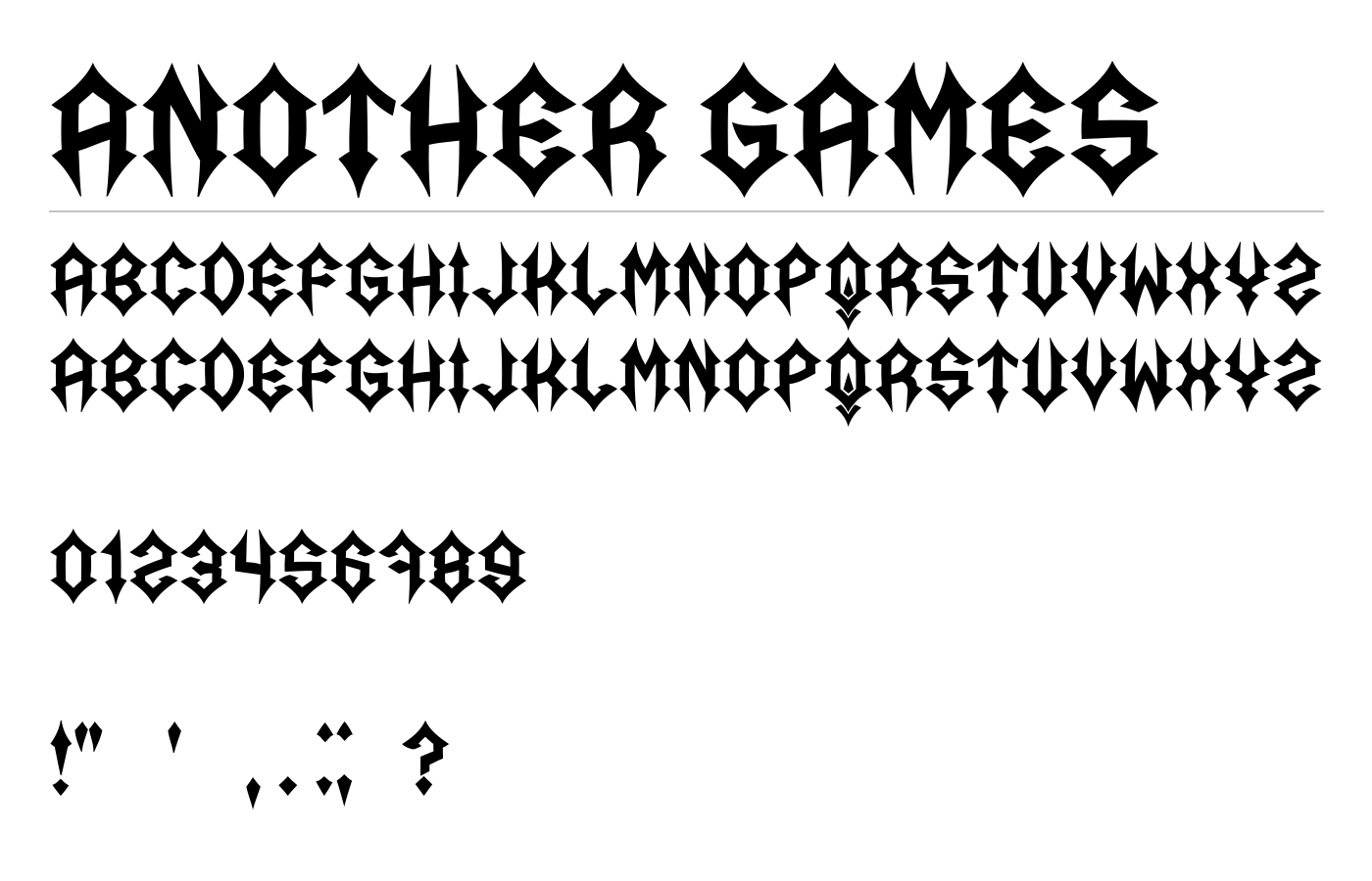 Another Games Font preview