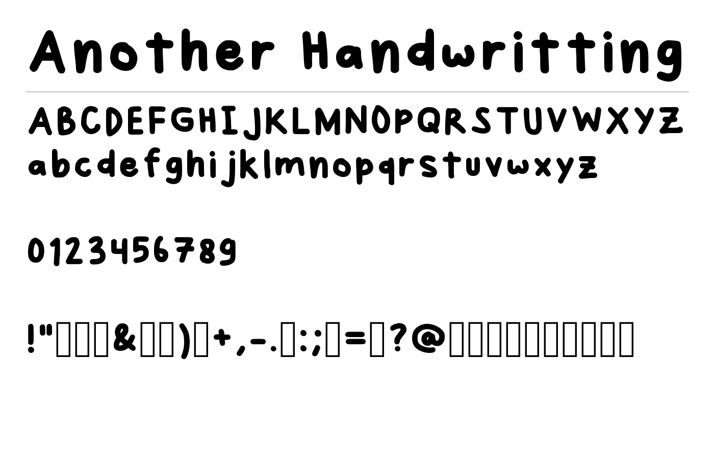 Another Handwritting Font preview