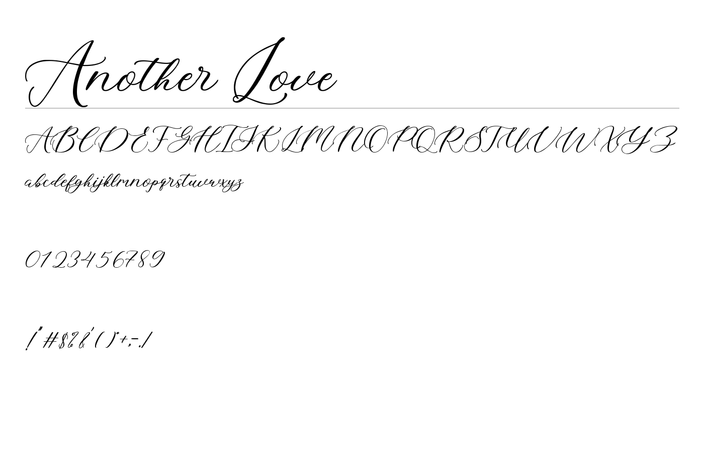 Another Love Font preview