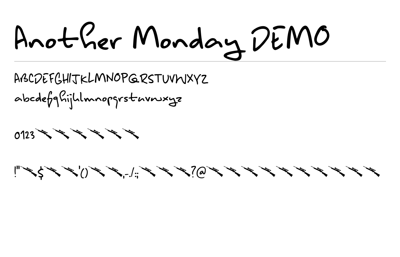 Another Monday DEMO Font preview