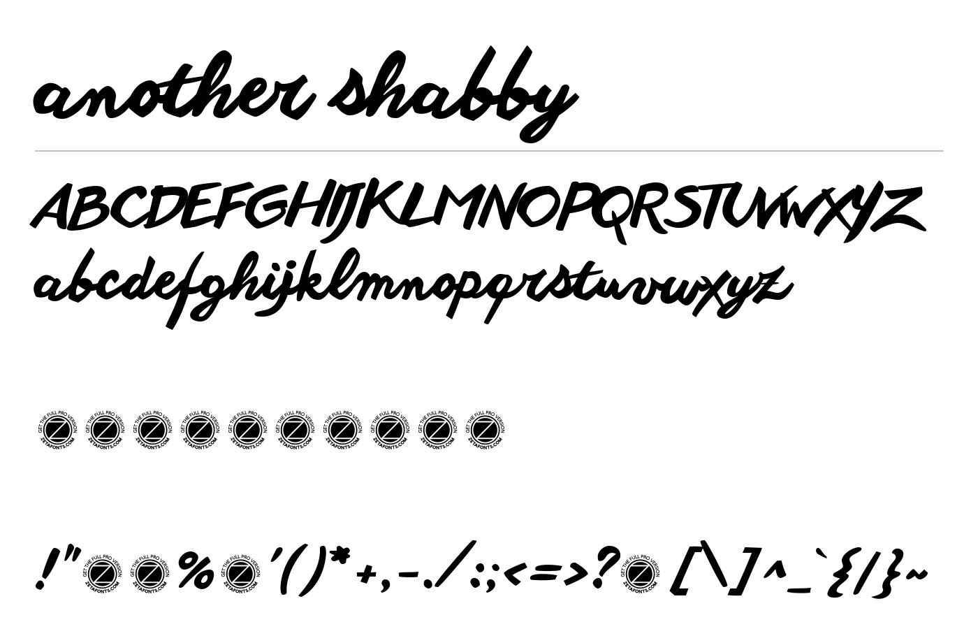 another shabby Font preview