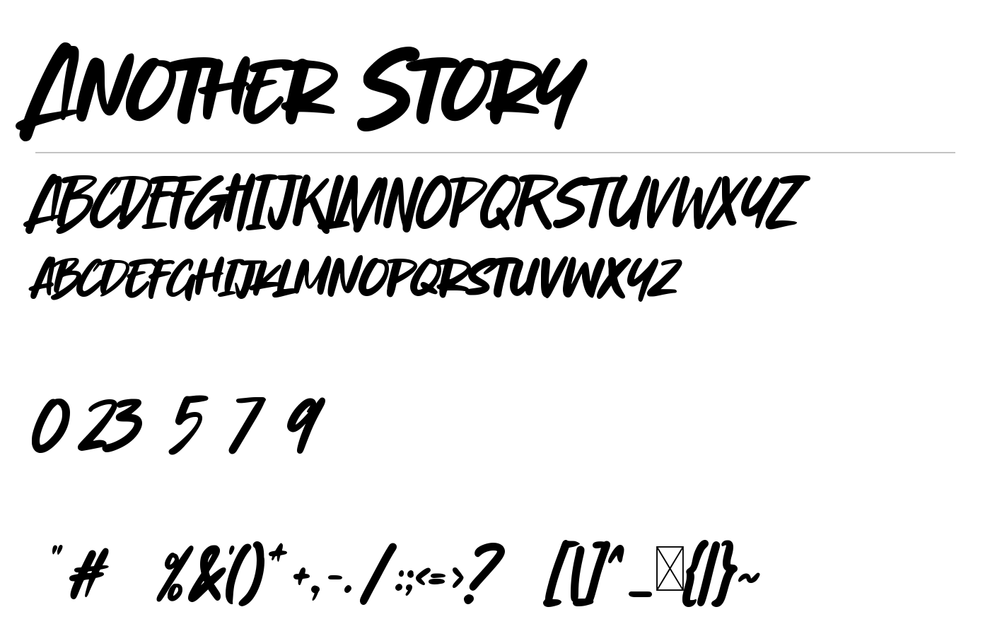 Another Story Font preview