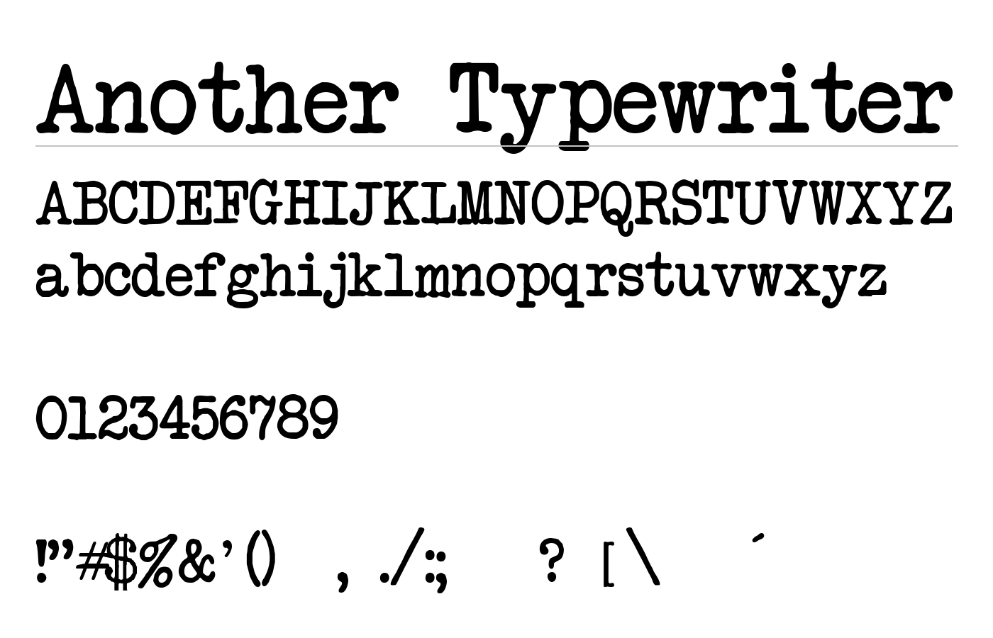 Another Typewriter Font preview