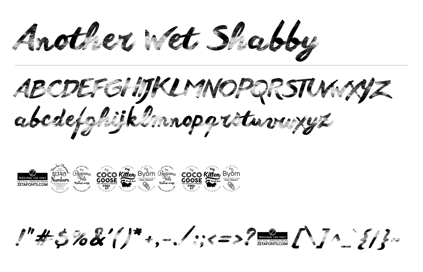 Another Wet Shabby Font preview