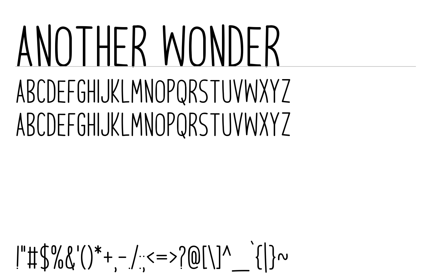 Another Wonder Font preview