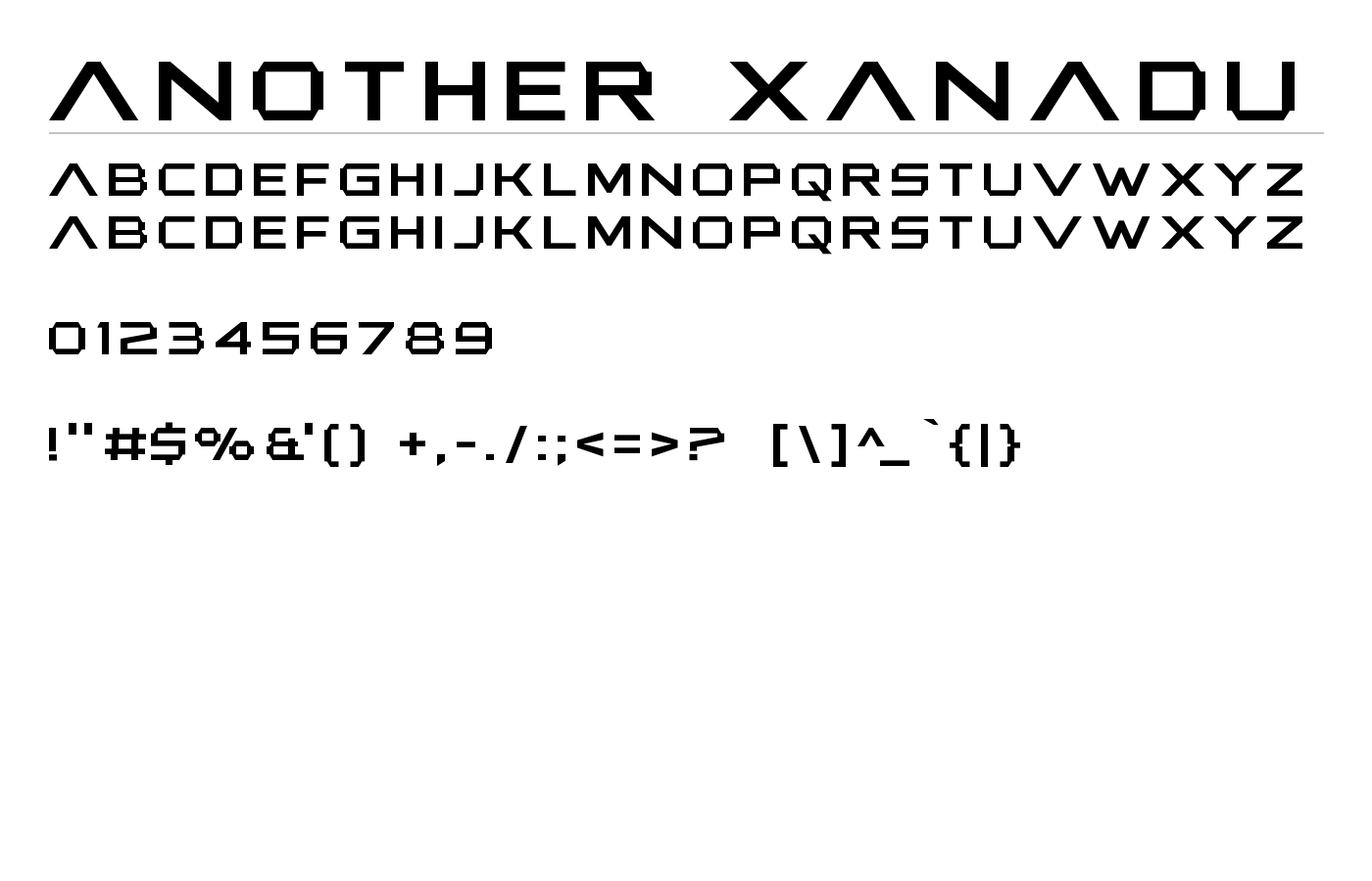 Another Xanadu Font preview
