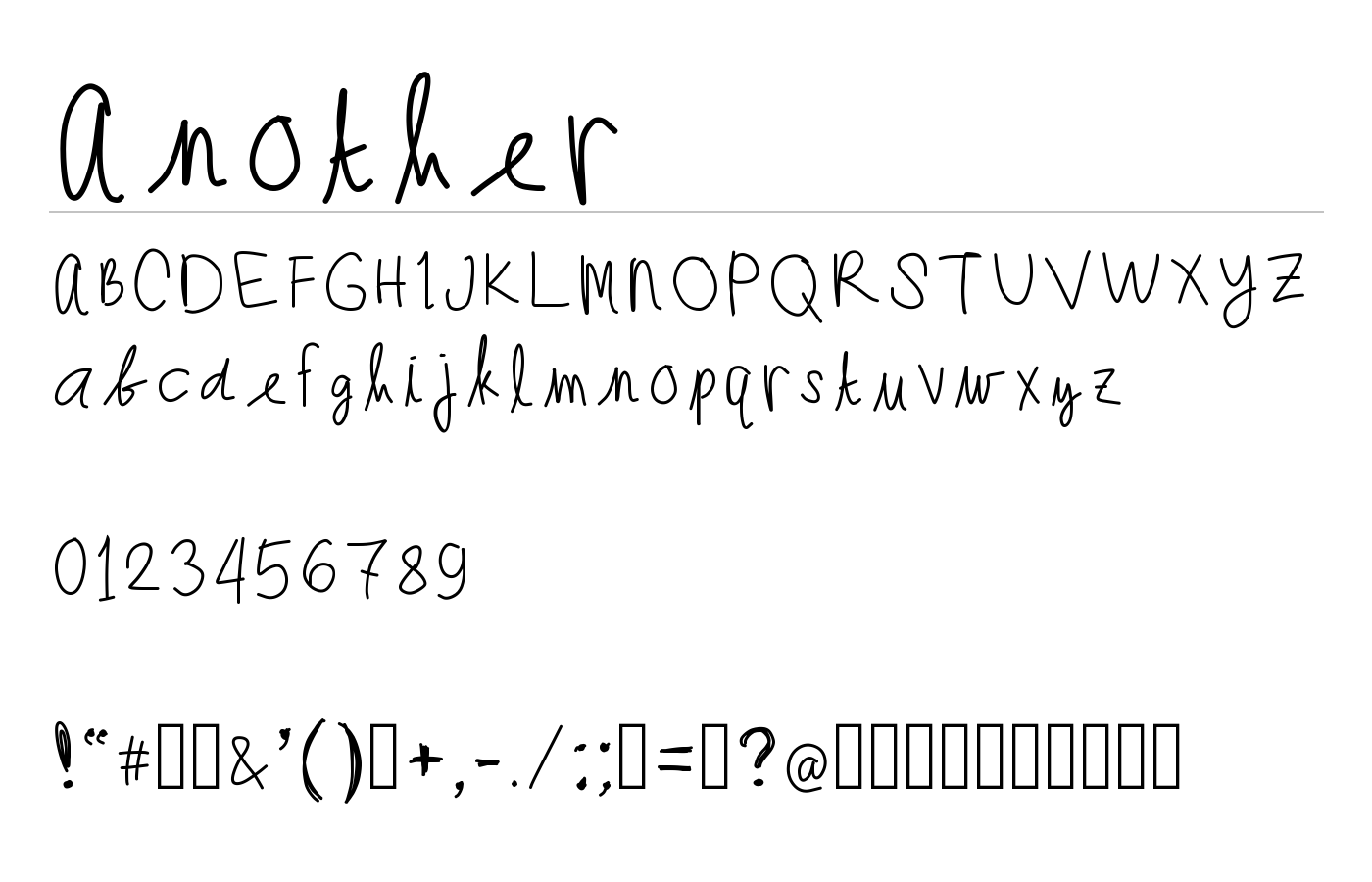 Another Font preview