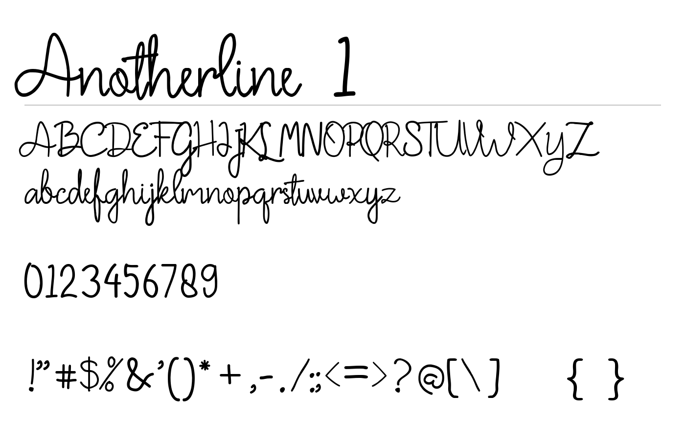 Anotherline_1 Font preview