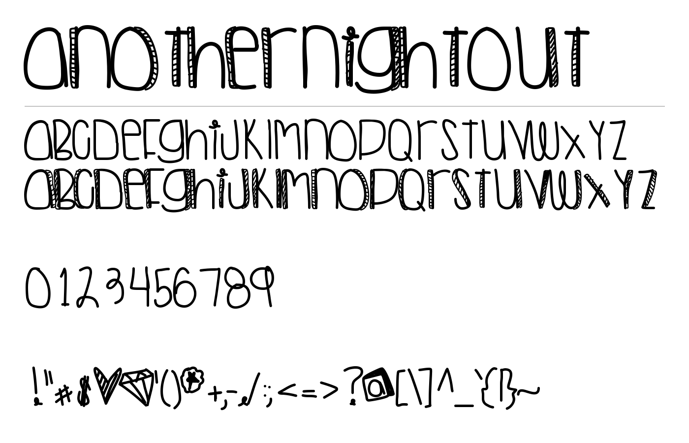 AnotherNightOut Font preview