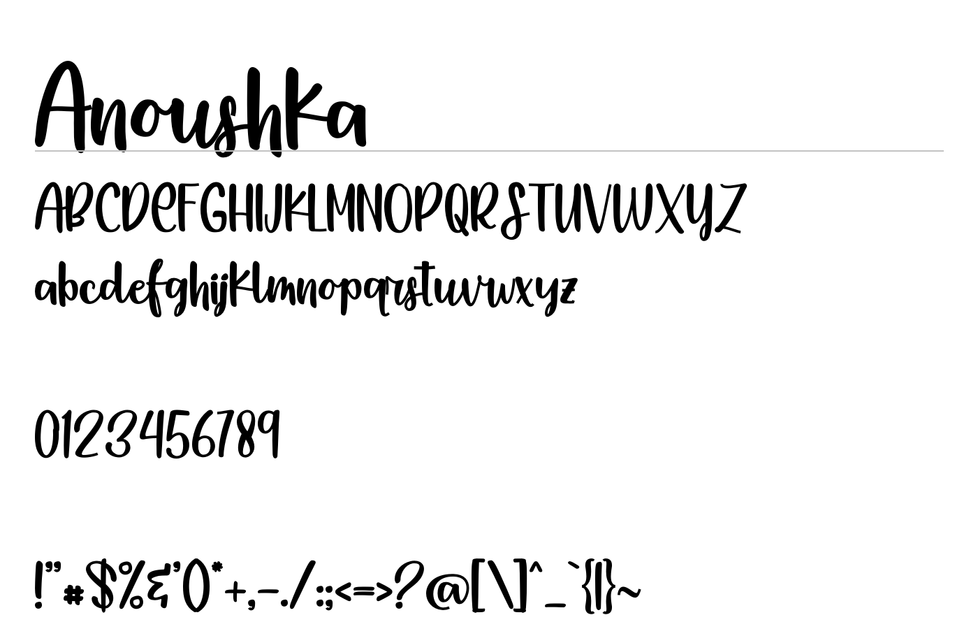 Anoushka Font preview
