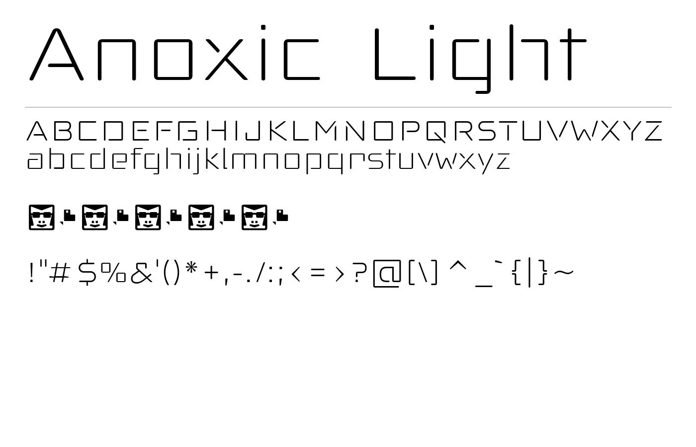 Anoxic Font preview