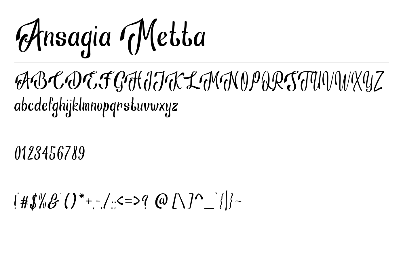 Ansagia Metta Font preview