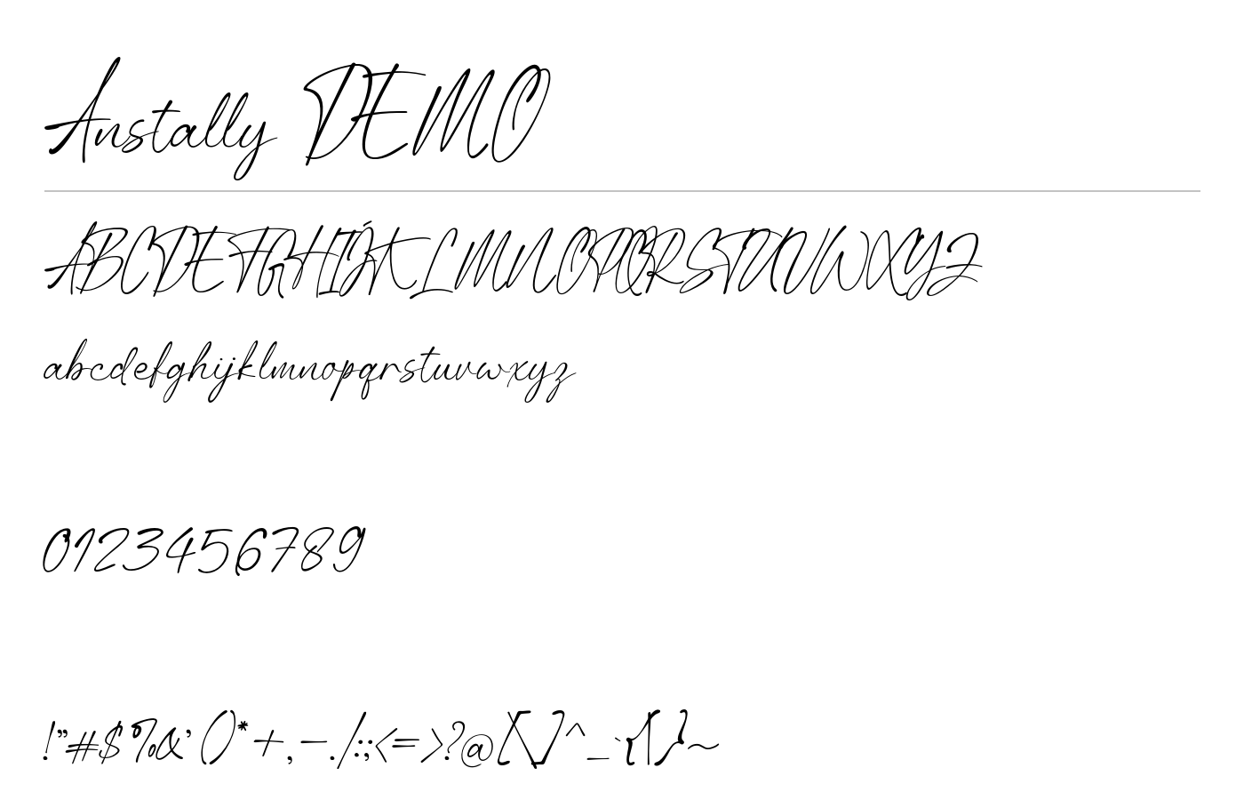 Anstally DEMO Font preview
