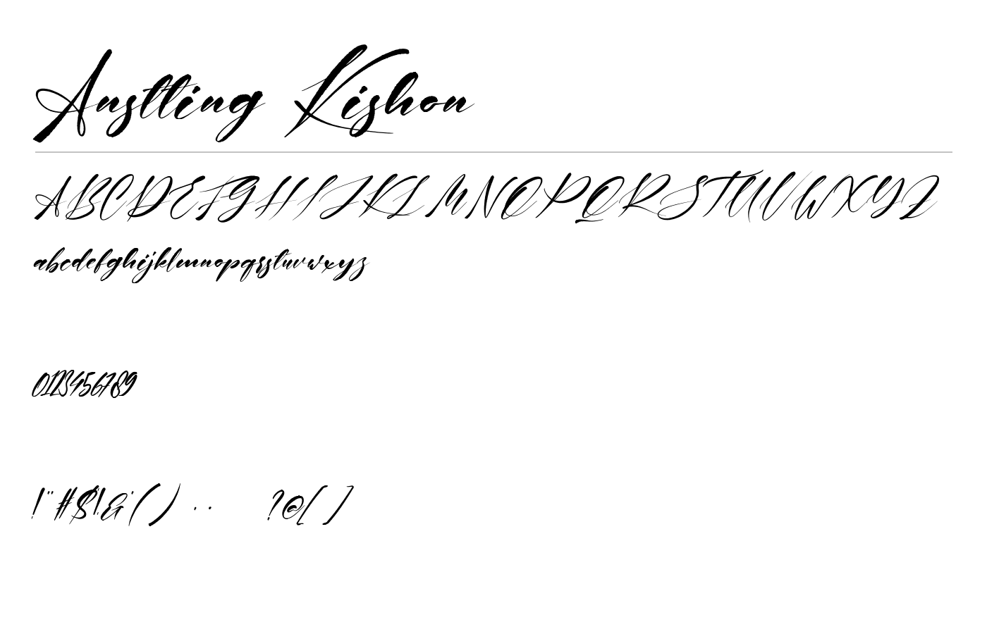 Anstting Kishon Font preview
