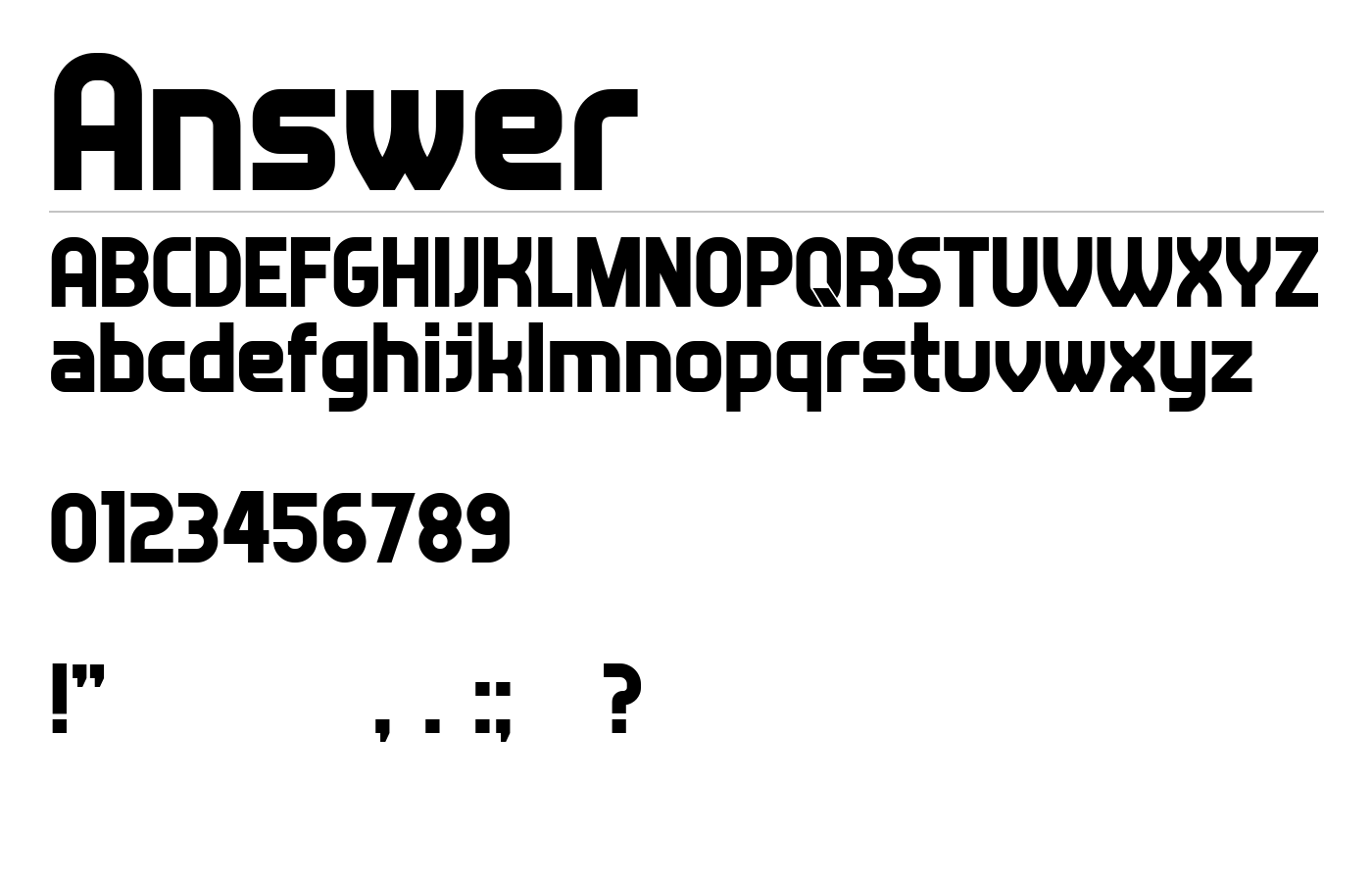Answer Font preview