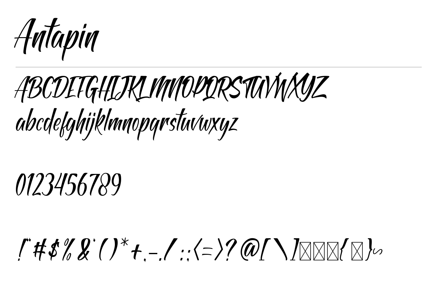 Antapin Font preview