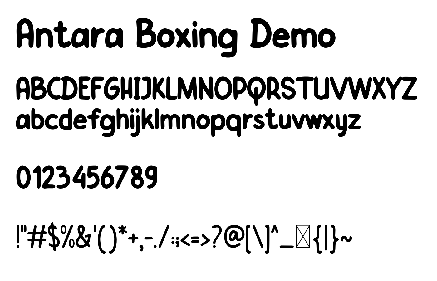 Antara Boxing Demo Font preview