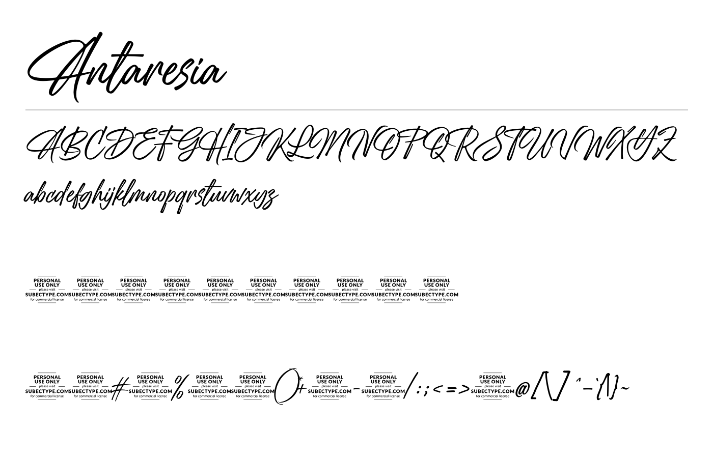 Antaresia Font preview