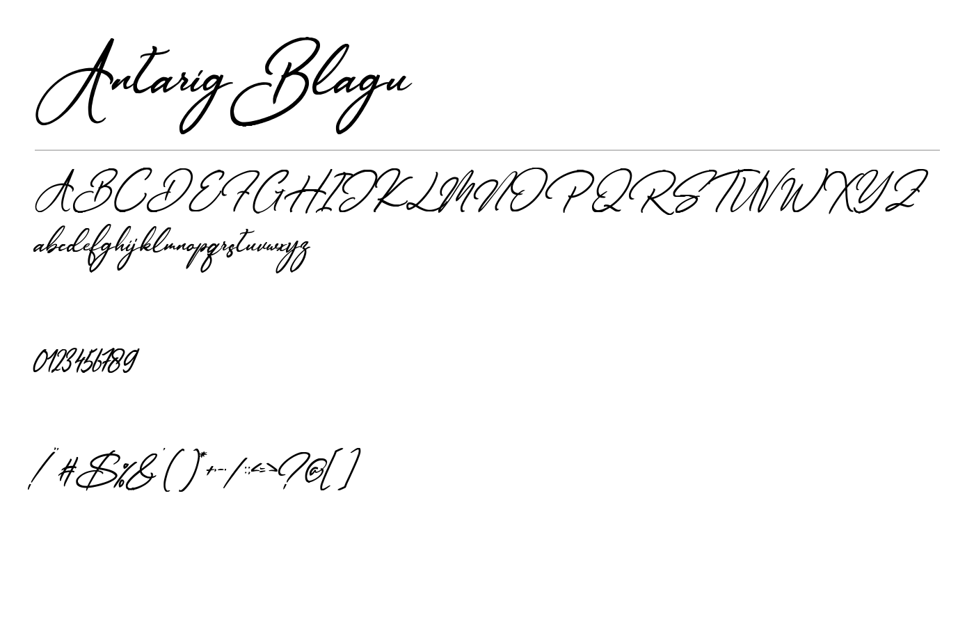 AntarigBlagu Font preview