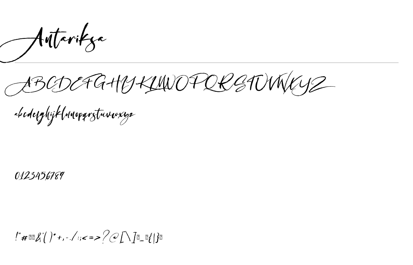 Antariksa Font preview