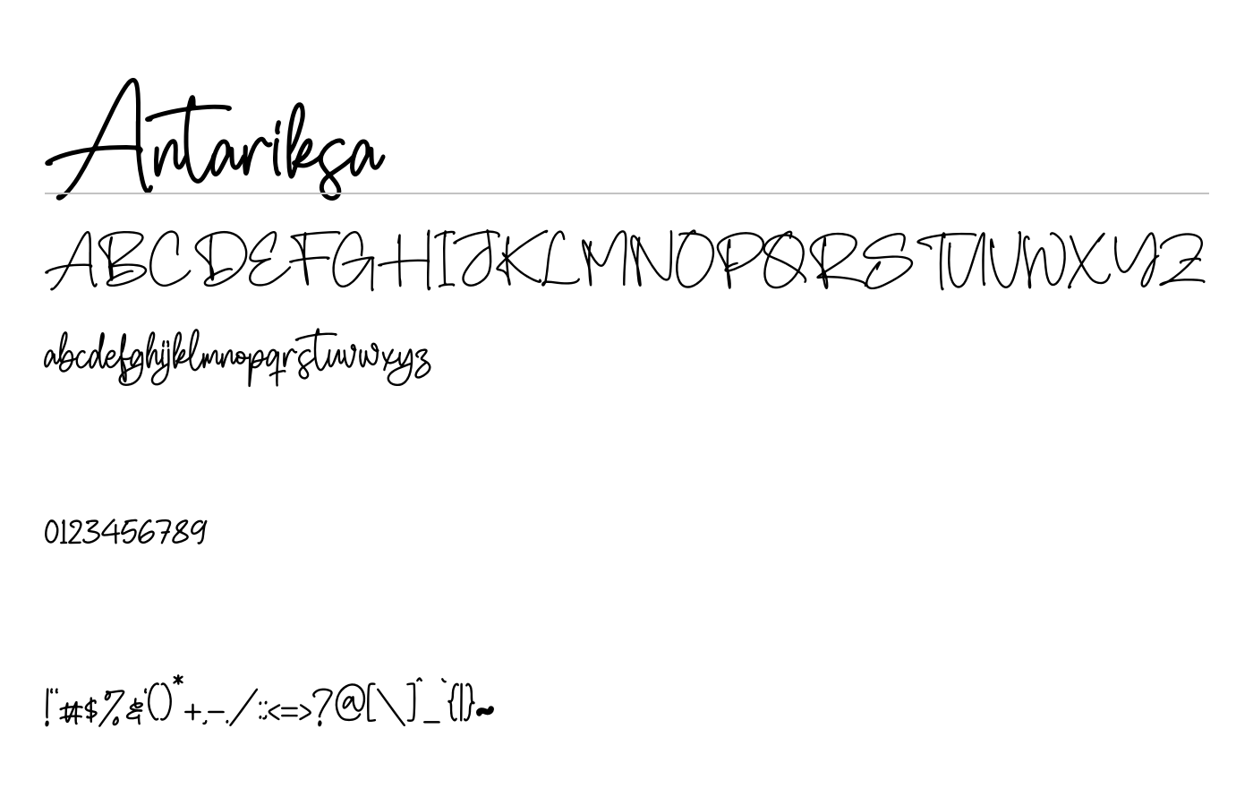 Antariksa Font preview