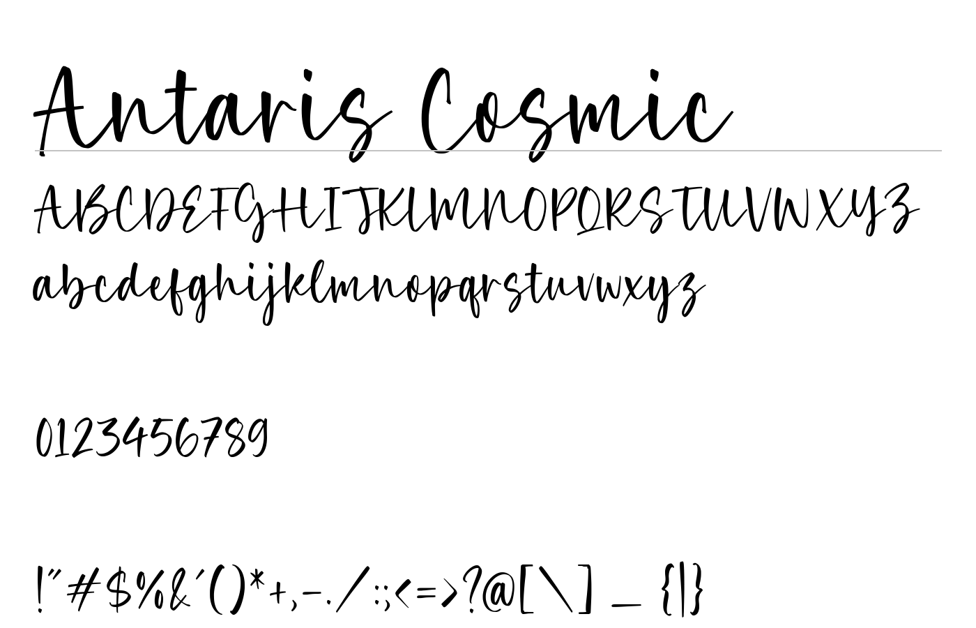 Antaris Cosmic Font preview