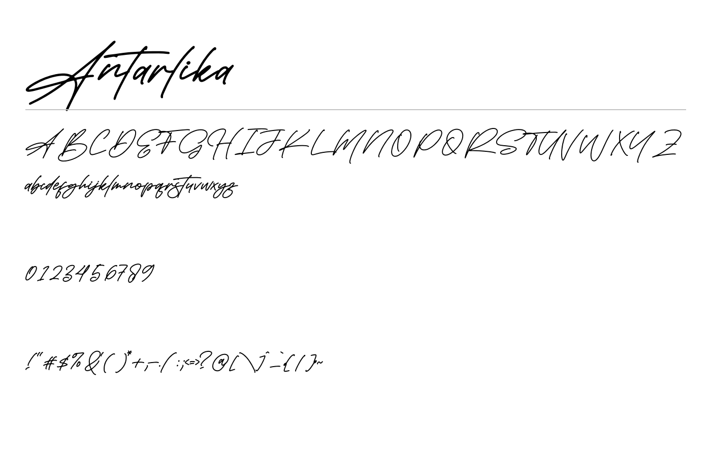 Antarlika Font preview