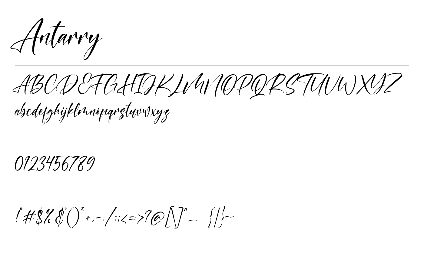 Antarry Font preview