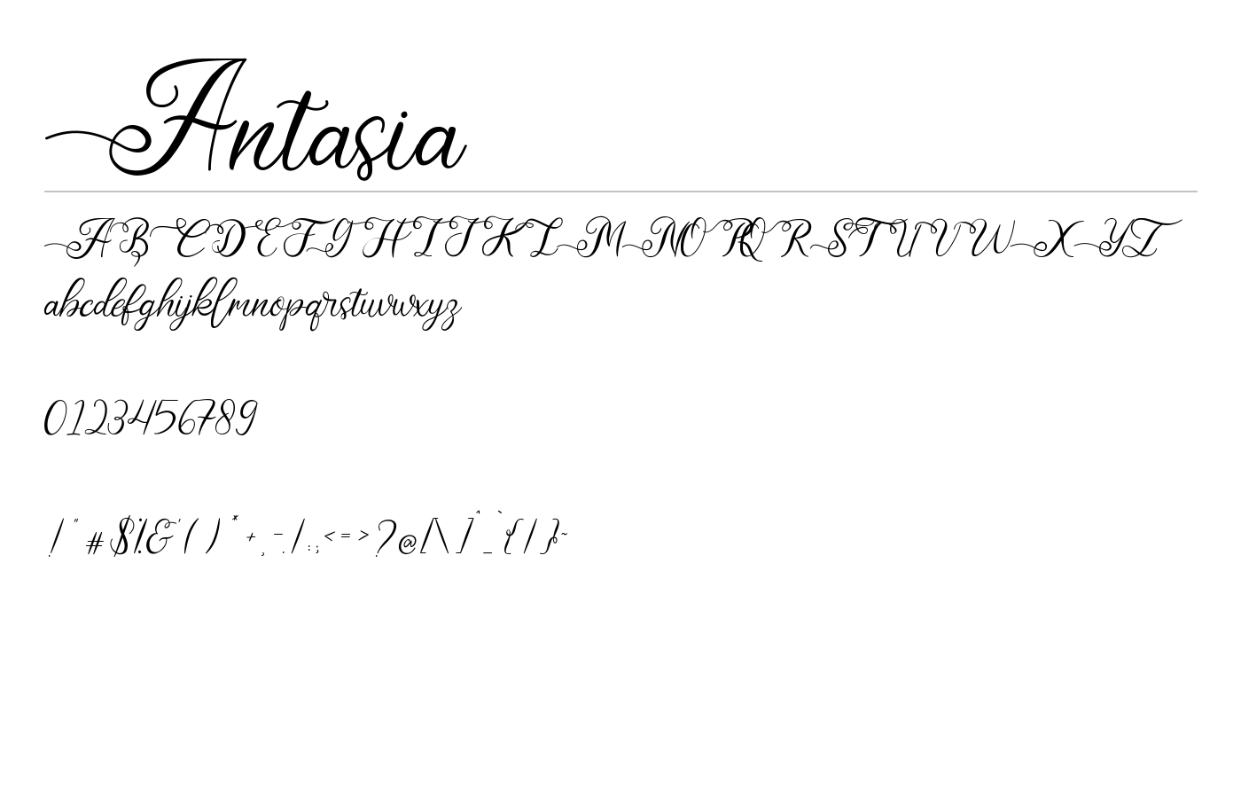 Antasia Font preview