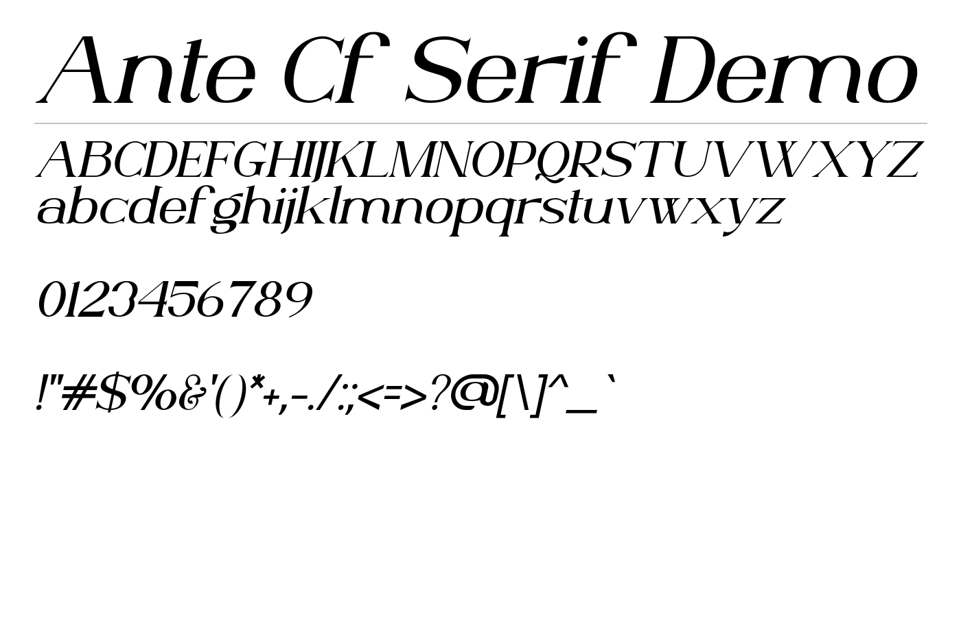 Ante Cf Serif Demo Font preview