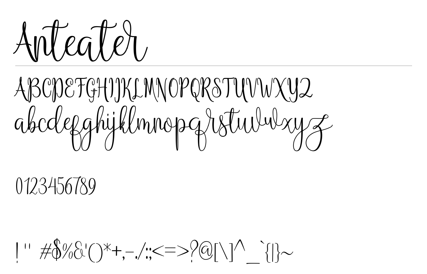 Anteater Font preview