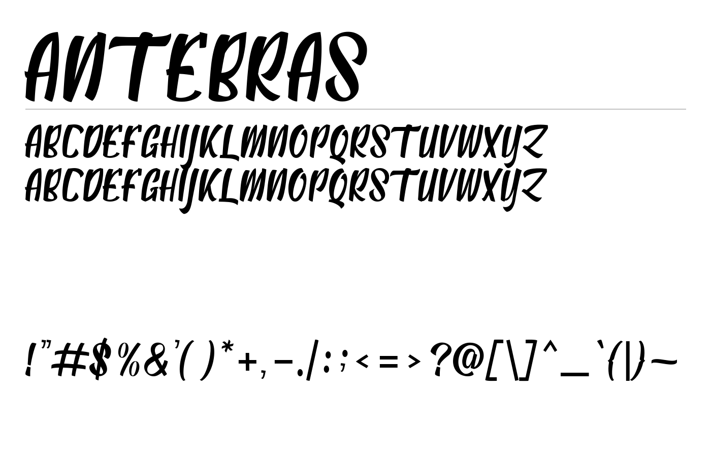 Antebras Font preview