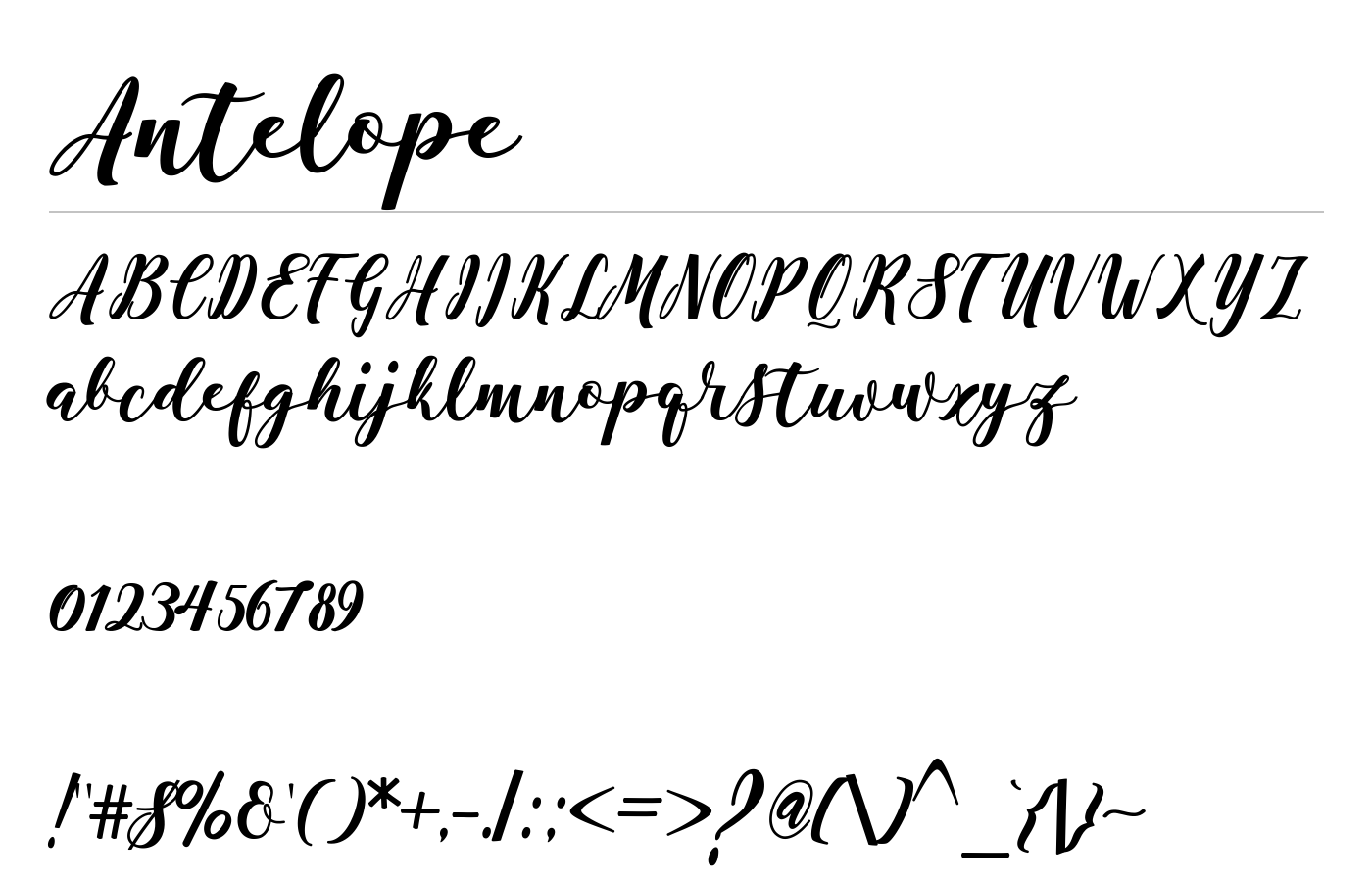 Antelope Font preview