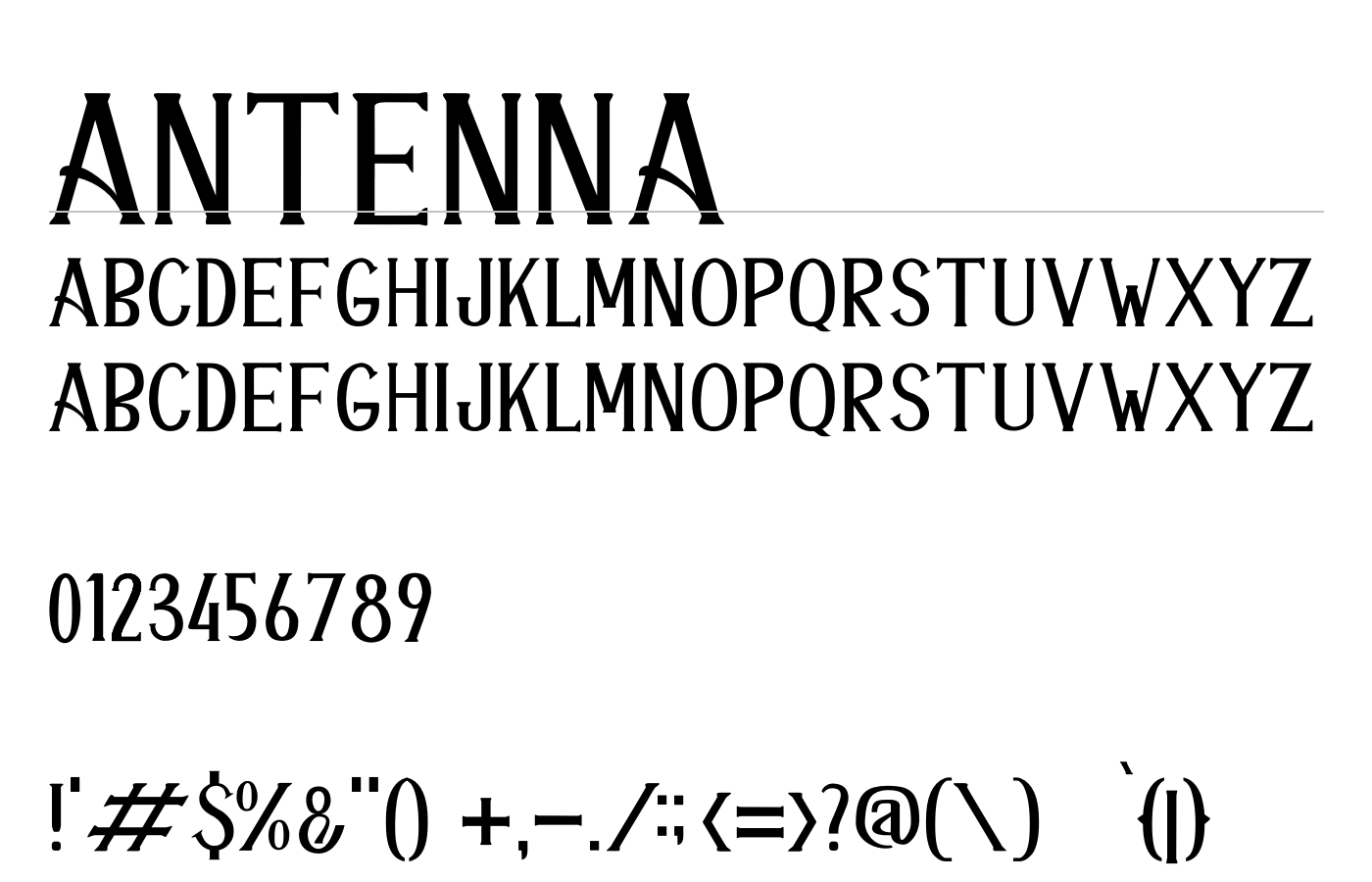 ANTENNA Font preview
