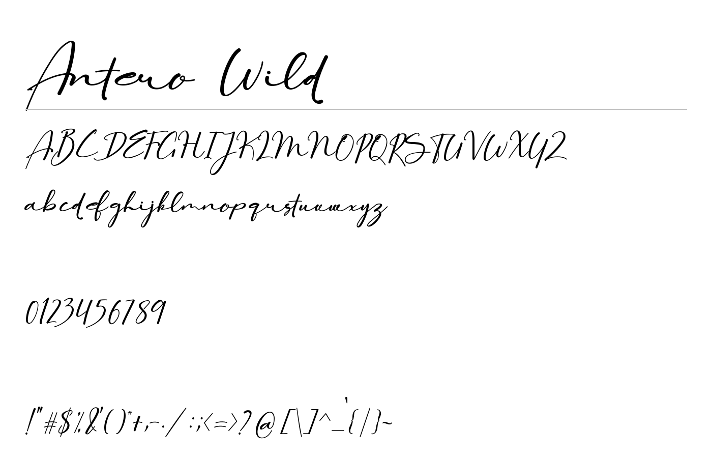 Antero Wild Font preview