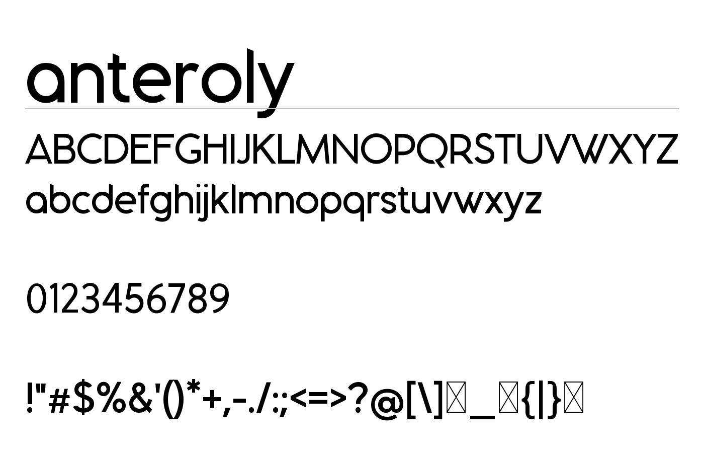 anteroly Font preview